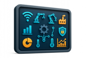 Modern Smart Tech Interface with Data Visualization Elements png