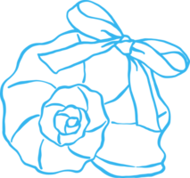 Coquette Seashell Outline Curl Shell Heart with Ribbon bow Girly Summer png