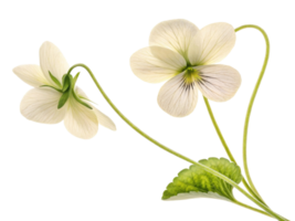 Delicate violets bloom gracefully, showcasing their soft petals and vibrant green leaves, creating serene floral display png
