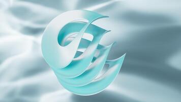 Abstract cyan curved metal background, 3d rendering. video