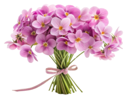 Beautiful violets bloom in delicate bouquet, showcasing their vibrant colors and charm, perfect for any occasion png