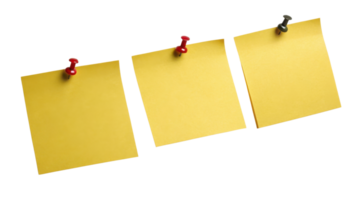 Sticky notes pinned to surface create organized and colorful display perfect for reminders and ideas png