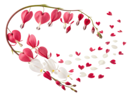 hermosa arreglo de sangrado corazón flores crea maravilloso visual con pétalos parecido a corazones, simbolizando amor y emoción png