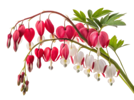 Bleeding heart flowers bloom with vibrant colors, symbolizing love and beauty, creating stunning display of nature artistry png