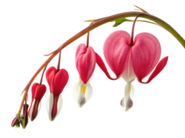 Bleeding heart flower blooms with vibrant petals resembling hearts, creating stunning display of nature beauty png