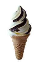 Vanilla and Chocolate Soft Serve Cone png