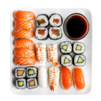 Assorted Sushi Platter with Soy Sauce png