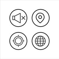 four icons of a globe, a microphone and a speaker vector