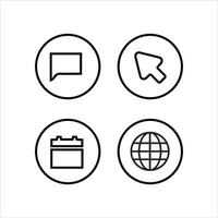 four icons of a globe, cursor vector