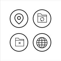 four icons of a globe, folder vector