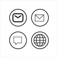 four icons of mail, globe, and envelope vector
