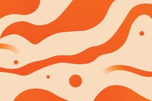 Abstract beige background with orange curved waves effect and dots on it banner. vector