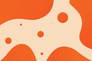 Abstract beige background with orange curved shapes effect and circular dots on it banner. vector