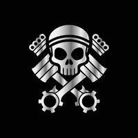 a skull and crossbones on a black background vector
