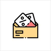 A box with two dice inside it vector
