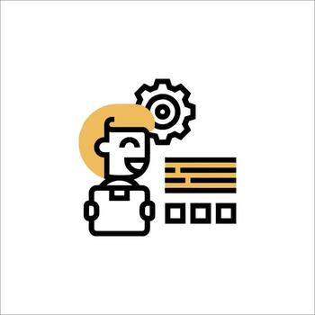 A man with a briefcase and a computer icon vector