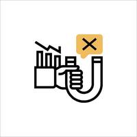A hand holding a pipe with a sign that says no vector