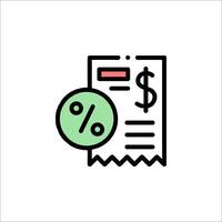 A line icon of a paper with a dollar sign vector