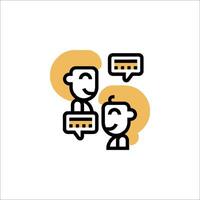 A cartoon image of two people talking to each other vector
