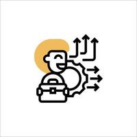 A man with a briefcase and a clock on his head vector