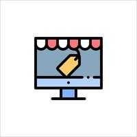 A computer monitor with a yellow tag on it vector