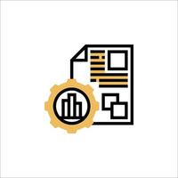 A document icon with a gear and a paper vector