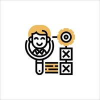 A man holding a magnifying glass and a check box vector