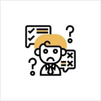 A man with a question mark icon on his face vector