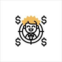 A man with a dollar sign in his hand vector