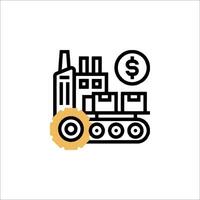 A factory with a dollar sign on it vector
