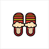 A pair of slippers with a cloud on them vector