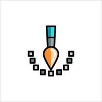 A pencil is holding a check mark in the middle of it vector