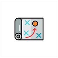 A game board with a red arrow pointing to the right vector