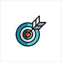 A target with an arrow in it and a target vector