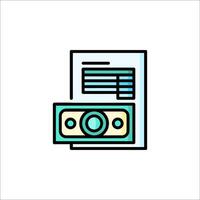 A money bill and a document icon vector