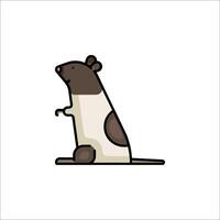 A rat is standing on its hind legs and looking up vector