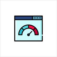 A meter on a computer screen with a speedometer vector