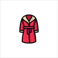 A red bathrobe icon on a white background vector