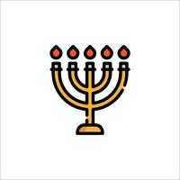 A menorah with five candles on it vector