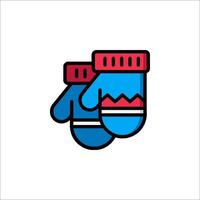 A pair of mittens with red and blue colors vector