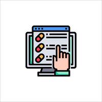 A hand pointing at a computer screen with a check box icon vector