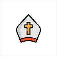 A priest's hat with a cross on it vector