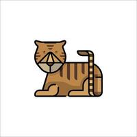 A tiger sitting on a white background vector