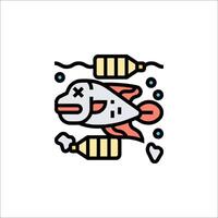 A fish with a bottle and a bottle in its mouth vector