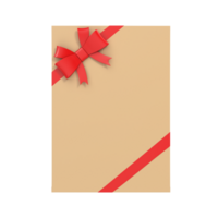 Christmas envelope with red bow isolated on transparent background png