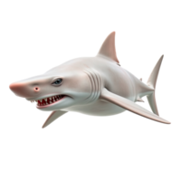 detallado Oceano depredador obra de arte presentando un poderoso tiburón en dinámica movimiento png