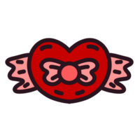 A heart shaped object with a bow on it png