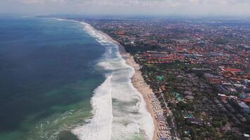 Aerial view of Bali coastline with turquoise waters and waves video