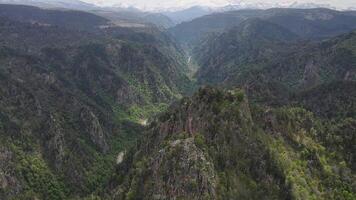 Mountain range with a river running through it video