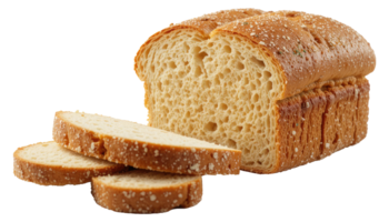 Sliced Artisan Bread with Sesame Crust on Transparent Background png